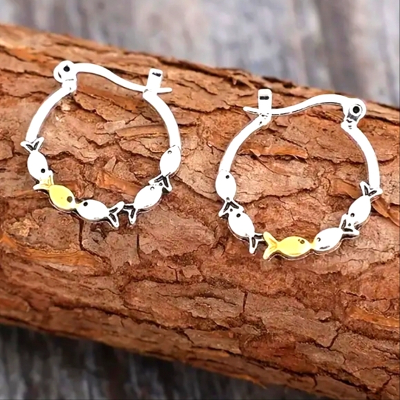 Fashion Jewelry Jewelry - SET APART SWIMMING UPSTREAM FISH EARRING